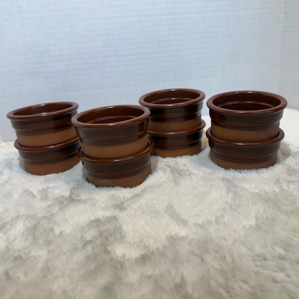 Set of 8~ 4oz Cermer glazed Terracotta ramekins